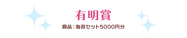 有明賞 賞品：海苔セット5000円分
