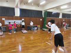 西部中学校3年生バッゴー体験の様子